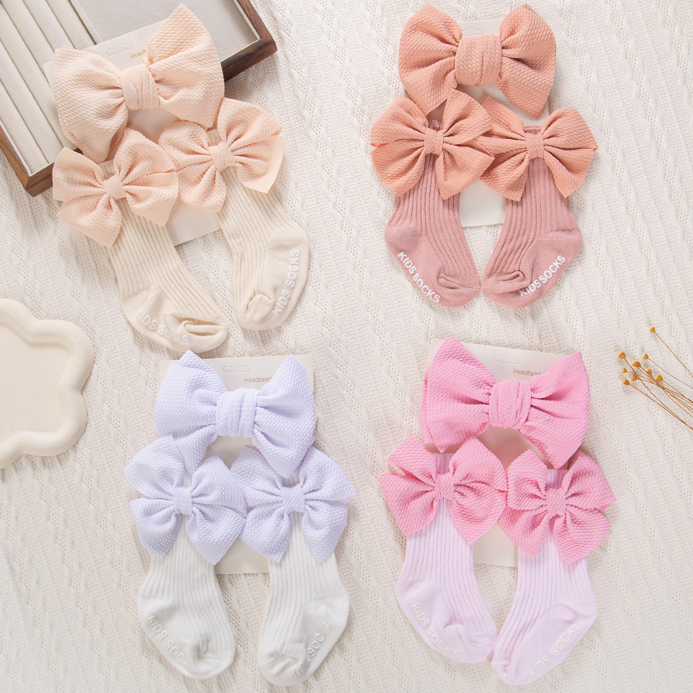2Pcs/Set Big Bullet Bows Ealst - Unisex Baby Socks Non Slip 评论和价格
