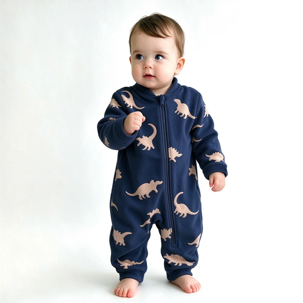 Soft Warm Baby Fleece Onesie C - Cotton Baby Onesies Zipper 评论和价格