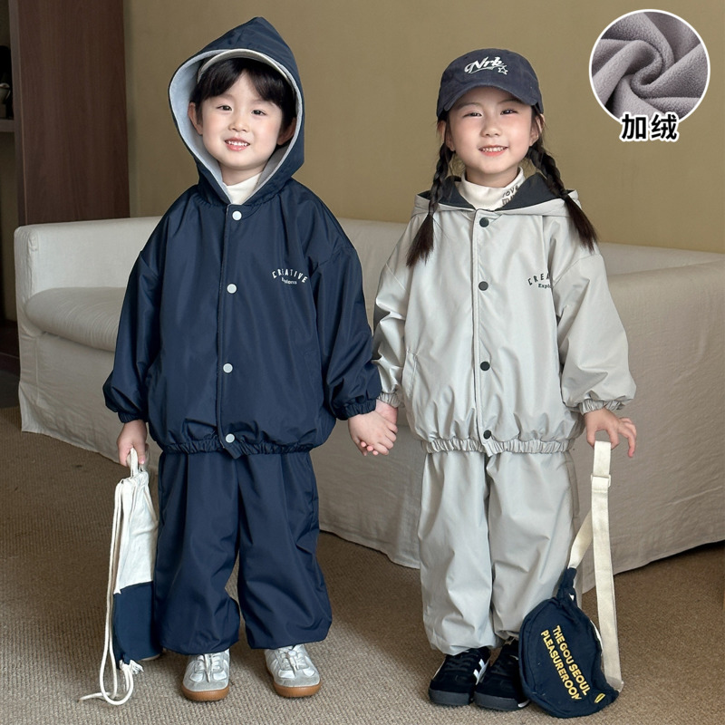 Boy Girl Hood 2piece Set Baby  - Toddler Boy Winter Fleece Jacket 评论和价格