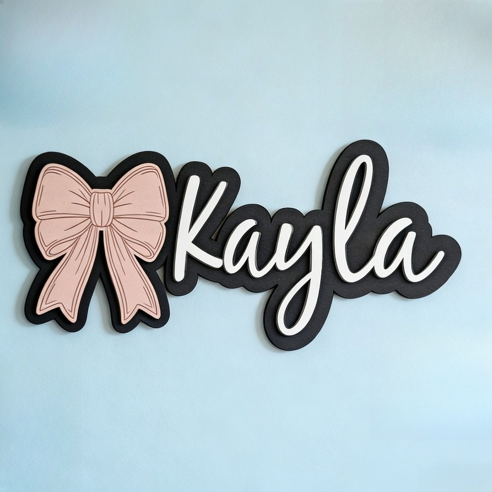 Customizable Bow-Shaped Wooden - Nursery 评论和价格