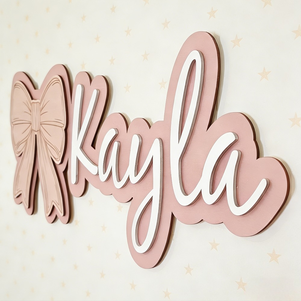 Customizable Bow-Shaped Wooden - Nursery 评论和价格