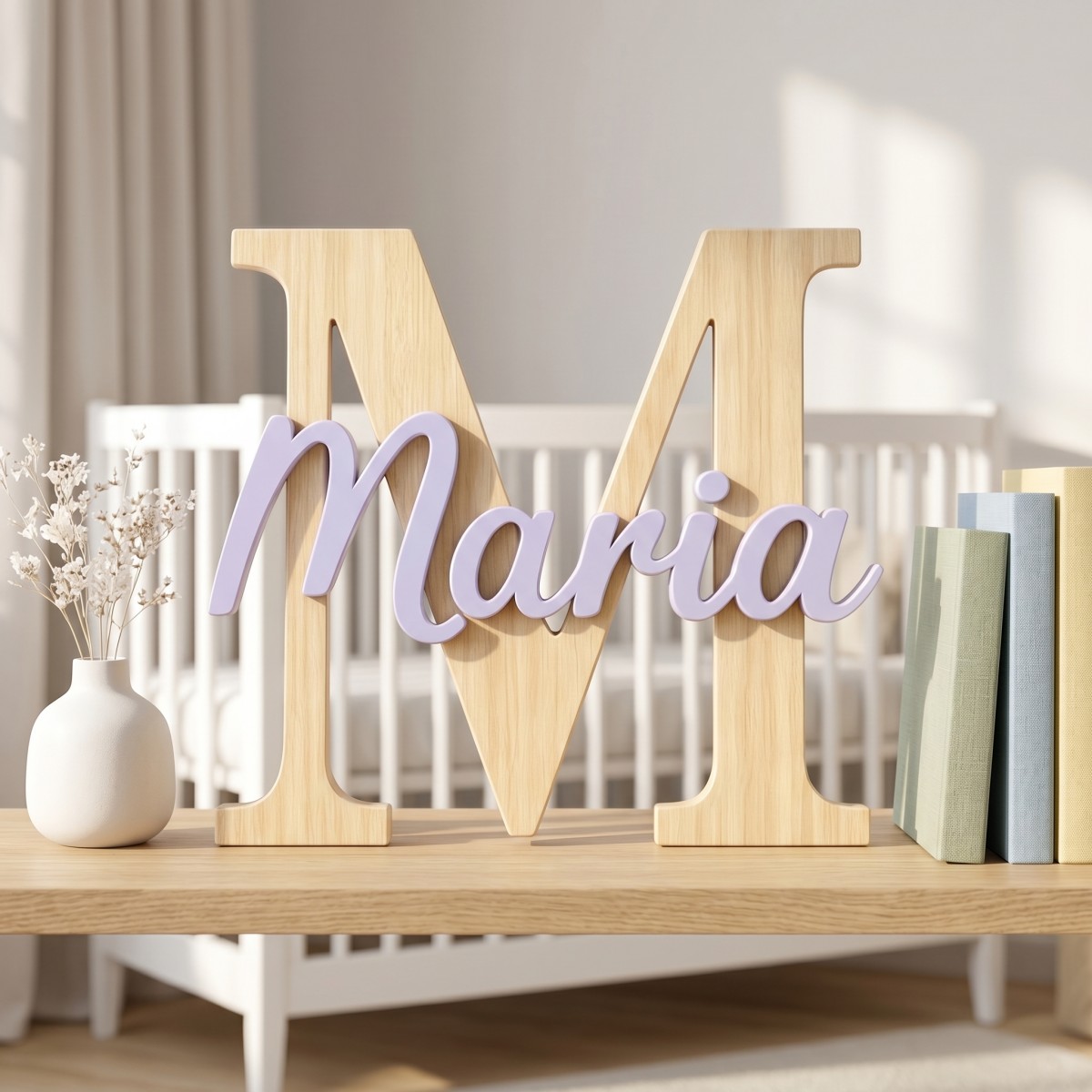 1Pc Custom Minimalist Wooden N - Nursery 评论和价格